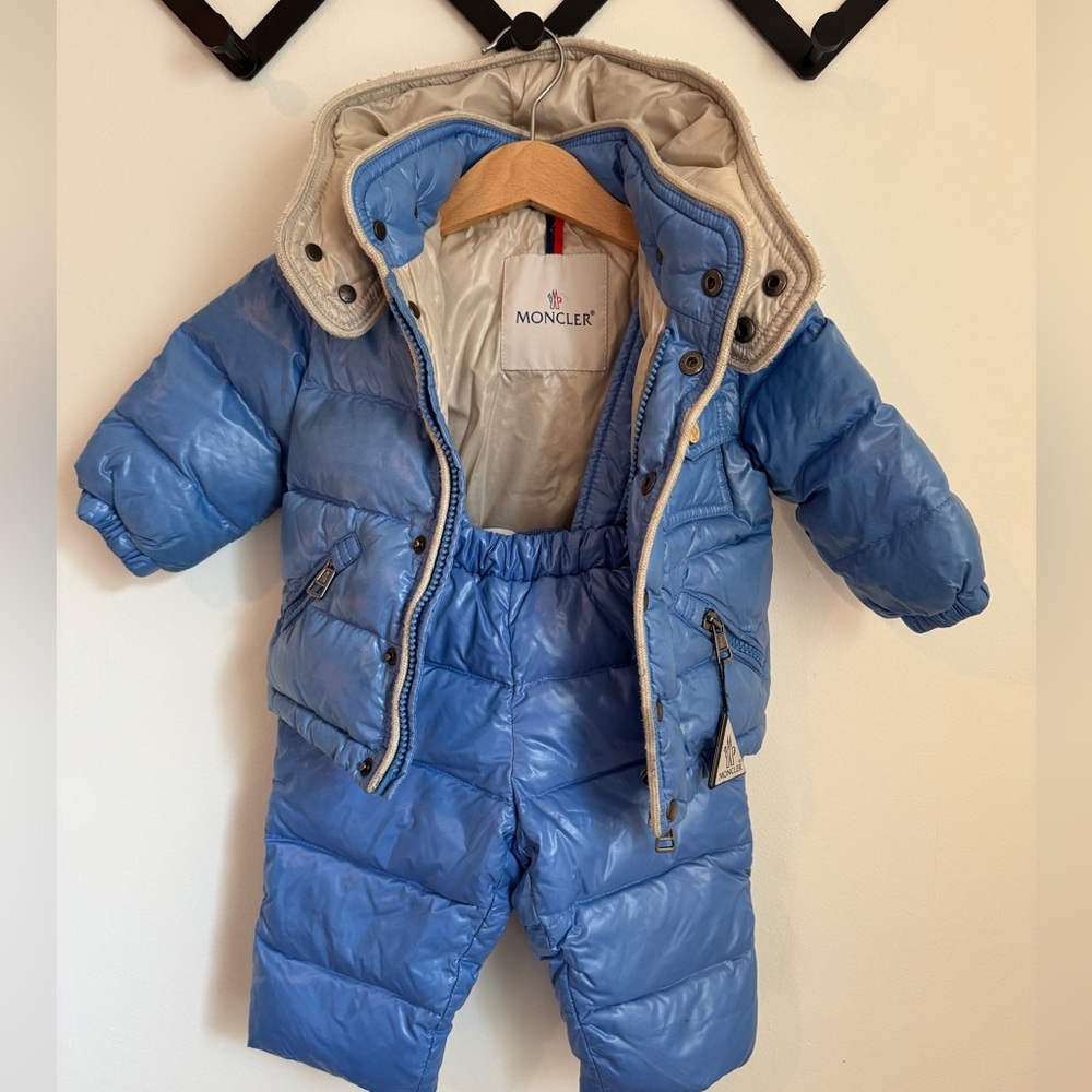 Moncler Blue Puffer Jacket and pants set